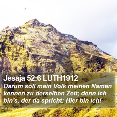 Jesaja 52:6 LUTH1912 Bible Verse Image