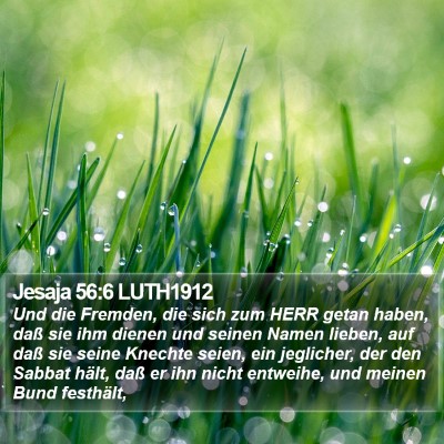 Jesaja 56:6 LUTH1912 Bible Verse Image