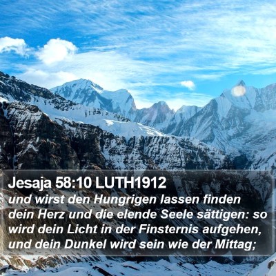 Jesaja 58:10 LUTH1912 Bible Verse Image