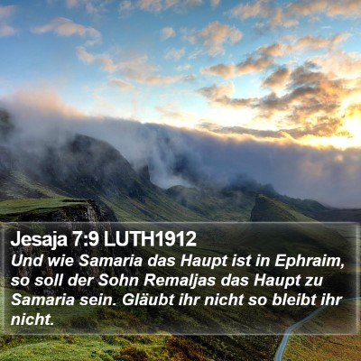 Jesaja 7:9 LUTH1912 Bible Verse Image