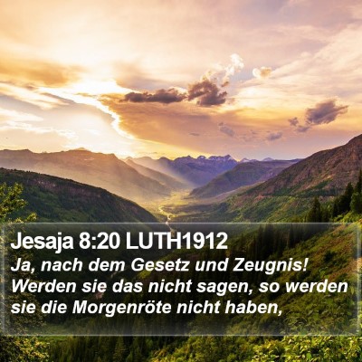 Jesaja 8:20 LUTH1912 Bible Verse Image
