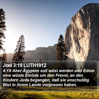 Joel 3:19 LUTH1912 Bible Verse Image