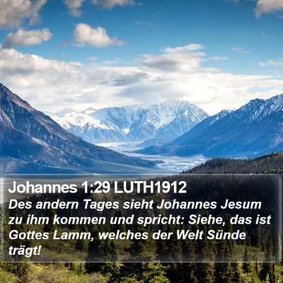 Johannes 1:29 LUTH1912 Bible Verse Image