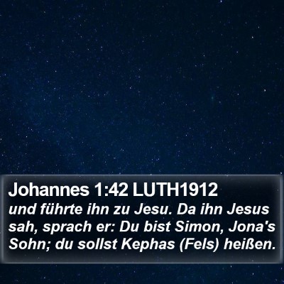 Johannes 1:42 LUTH1912 Bible Verse Image