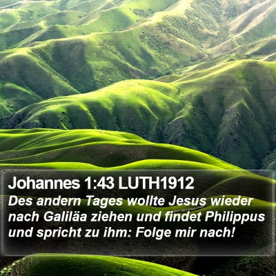 Johannes 1:43 LUTH1912 Bible Verse Image