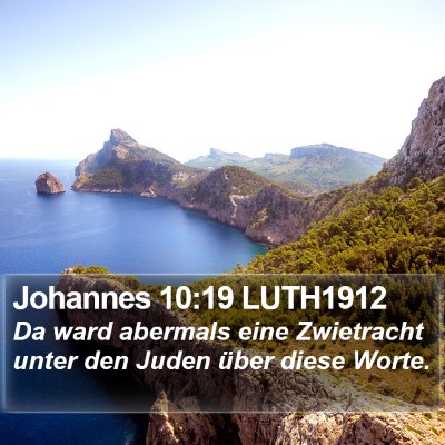 Johannes 10:19 LUTH1912 Bible Verse Image