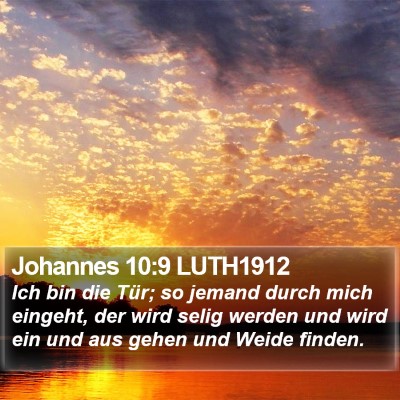 Johannes 10:9 LUTH1912 Bible Verse Image