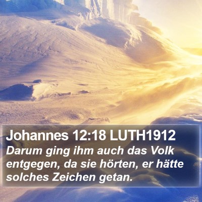 Johannes 12:18 LUTH1912 Bible Verse Image