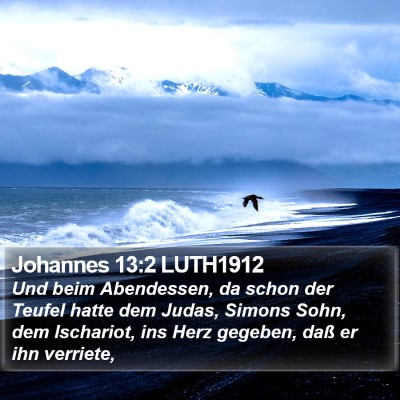 Johannes 13:2 LUTH1912 Bible Verse Image