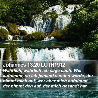 Johannes 13:20 LUTH1912 Bible Verse Image