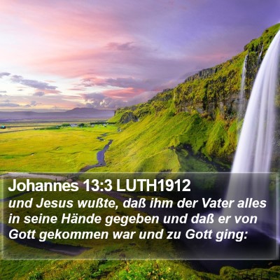 Johannes 13:3 LUTH1912 Bible Verse Image
