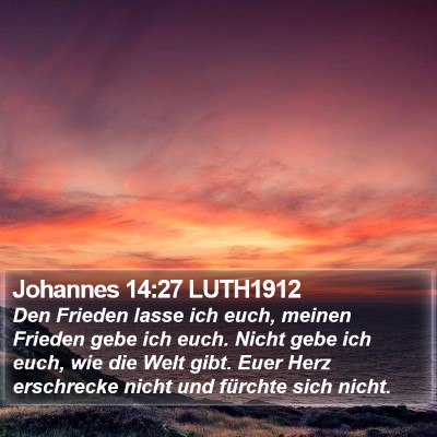 Johannes 14:27 LUTH1912 Bible Verse Image