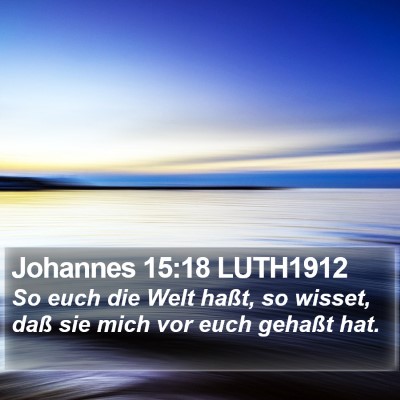 Johannes 15:18 LUTH1912 Bible Verse Image