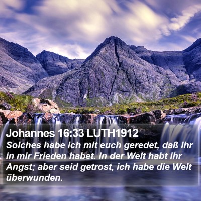 Johannes 16:33 LUTH1912 Bible Verse Image