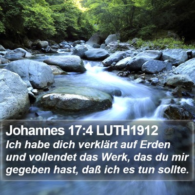 Johannes 17:4 LUTH1912 Bible Verse Image