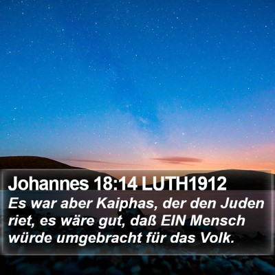 Johannes 18:14 LUTH1912 Bible Verse Image