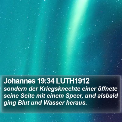Johannes 19:34 LUTH1912 Bible Verse Image