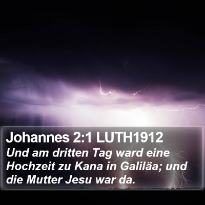 Johannes 2:1 LUTH1912 Bible Verse Image