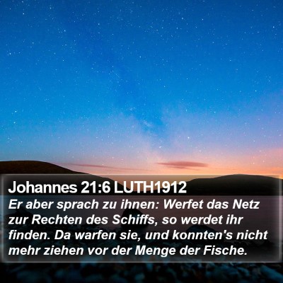 Johannes 21:6 LUTH1912 Bible Verse Image