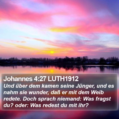 Johannes 4:27 LUTH1912 Bible Verse Image