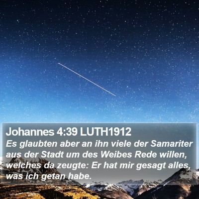Johannes 4:39 LUTH1912 Bible Verse Image