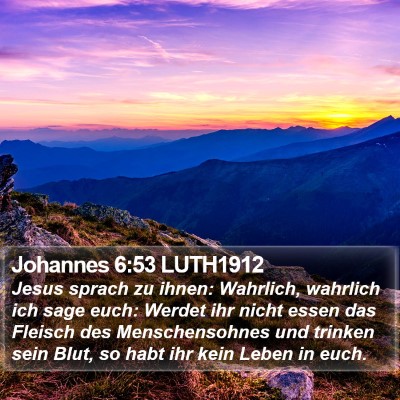 Johannes 6:53 LUTH1912 Bible Verse Image