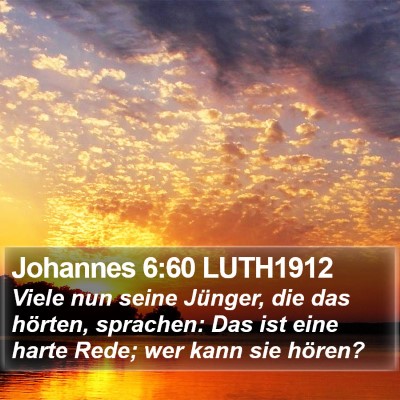 Johannes 6:60 LUTH1912 Bible Verse Image