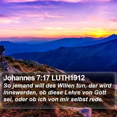 Johannes 7:17 LUTH1912 Bible Verse Image