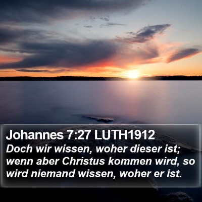 Johannes 7:27 LUTH1912 Bible Verse Image