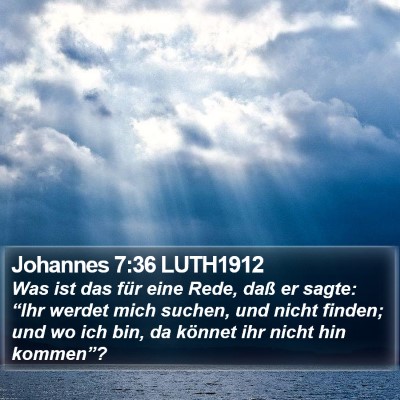 Johannes 7:36 LUTH1912 Bible Verse Image
