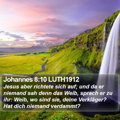 Johannes 8:10 LUTH1912 Bible Verse Image