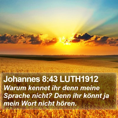 Johannes 8:43 LUTH1912 Bible Verse Image