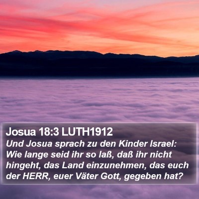 Josua 18:3 LUTH1912 Bible Verse Image