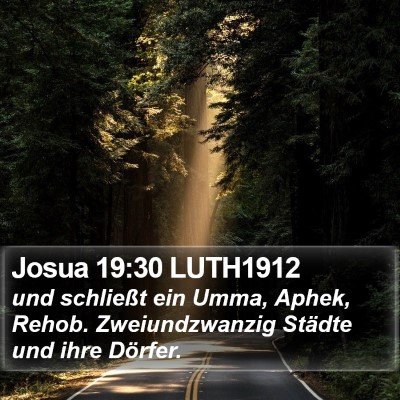 Josua 19:30 LUTH1912 Bible Verse Image