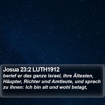 Josua 23:2 LUTH1912 Bible Verse Image