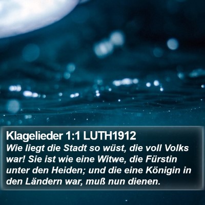 Klagelieder 1:1 LUTH1912 Bible Verse Image