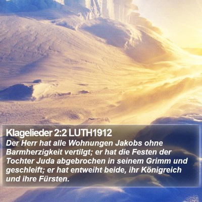 Klagelieder 2:2 LUTH1912 Bible Verse Image