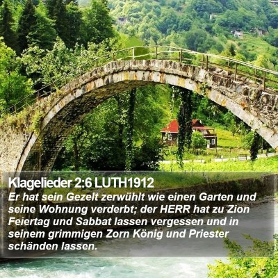 Klagelieder 2:6 LUTH1912 Bible Verse Image