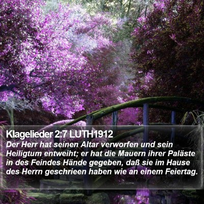 Klagelieder 2:7 LUTH1912 Bible Verse Image