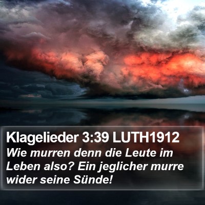 Klagelieder 3:39 LUTH1912 Bible Verse Image