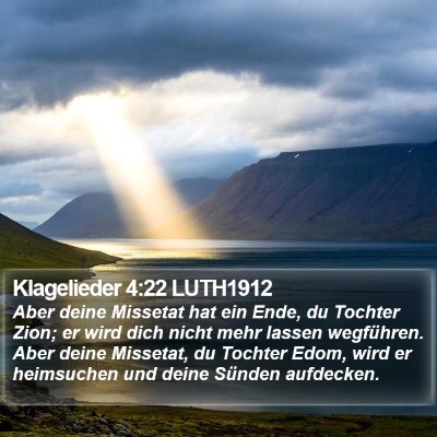 Klagelieder 4:22 LUTH1912 Bible Verse Image