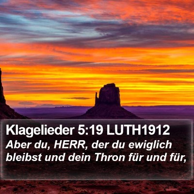 Klagelieder 5:19 LUTH1912 Bible Verse Image