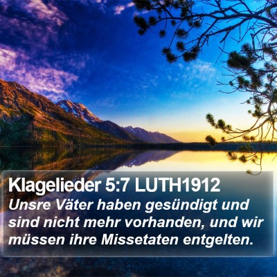 Klagelieder 5:7 LUTH1912 Bible Verse Image