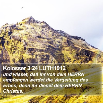 Kolosser 3:24 LUTH1912 Bible Verse Image