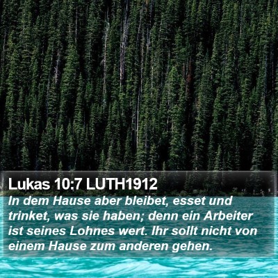 Lukas 10:7 LUTH1912 Bible Verse Image
