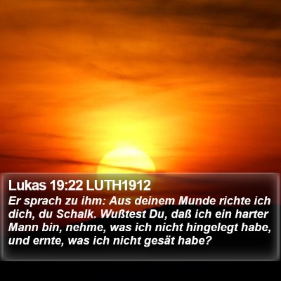 Lukas 19:22 LUTH1912 Bible Verse Image