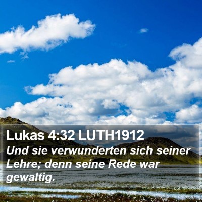 Lukas 4:32 LUTH1912 Bible Verse Image