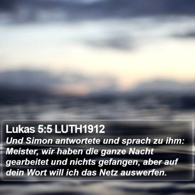 Lukas 5:5 LUTH1912 Bible Verse Image