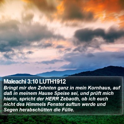 Maleachi 3:10 LUTH1912 Bible Verse Image
