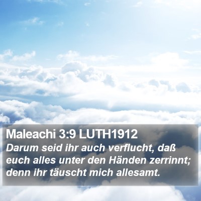 Maleachi 3:9 LUTH1912 Bible Verse Image